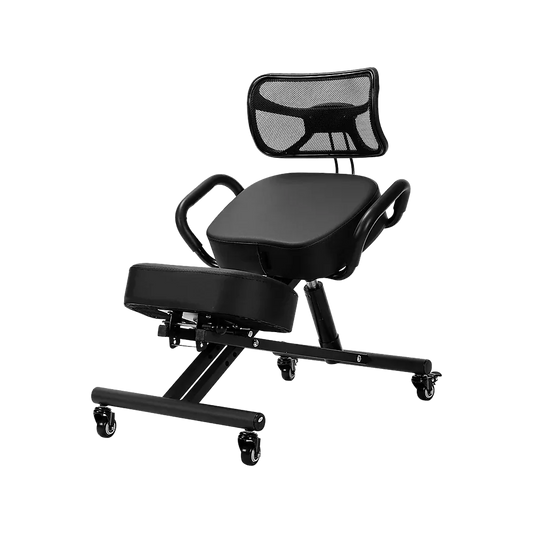 Ergonomic Kneeling Posture Chair with Backrest Adjustable Height and Casters - Mekamart Australia