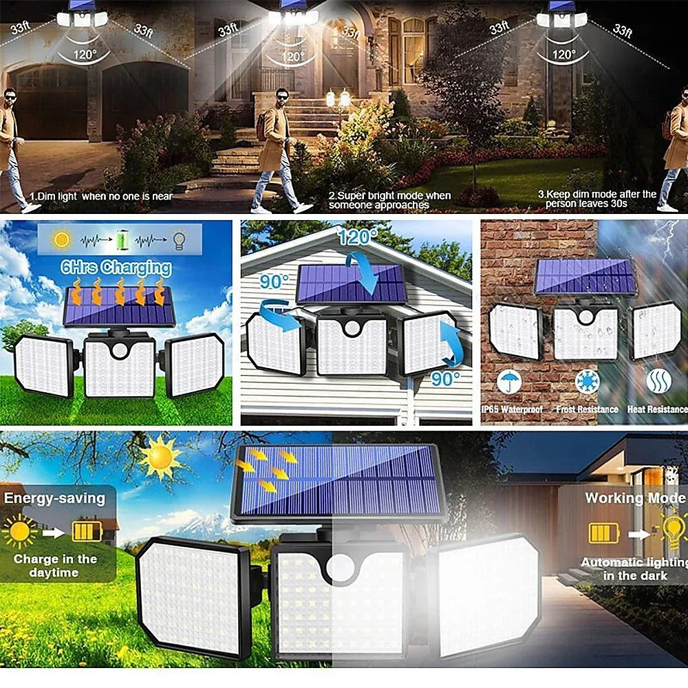 230 LED Solar Lights Outdoor 260LM Waterproof Motion Sensor Security Wall Lamp - Mekamart Australia