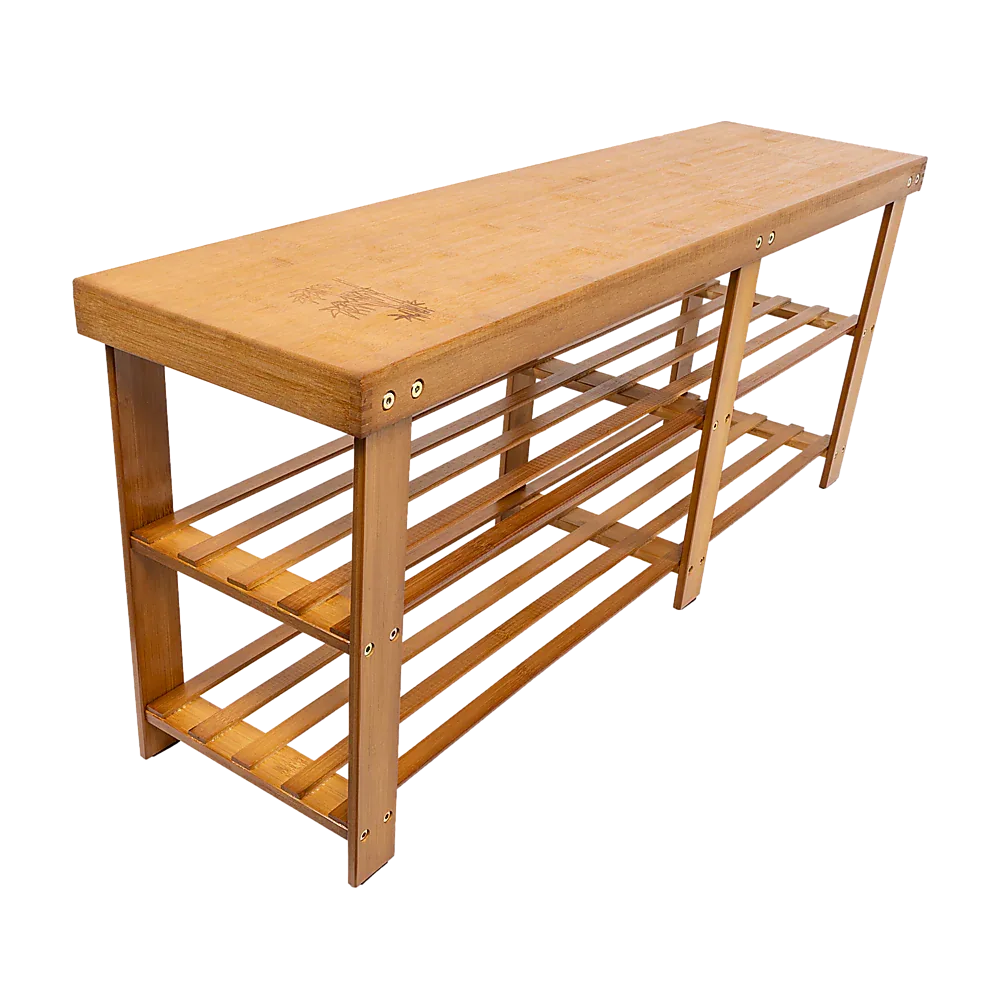 Bamboo Shoe Rack Wooden Bench Storage Organiser Cabinet Holder Stool - Mekamart Australia