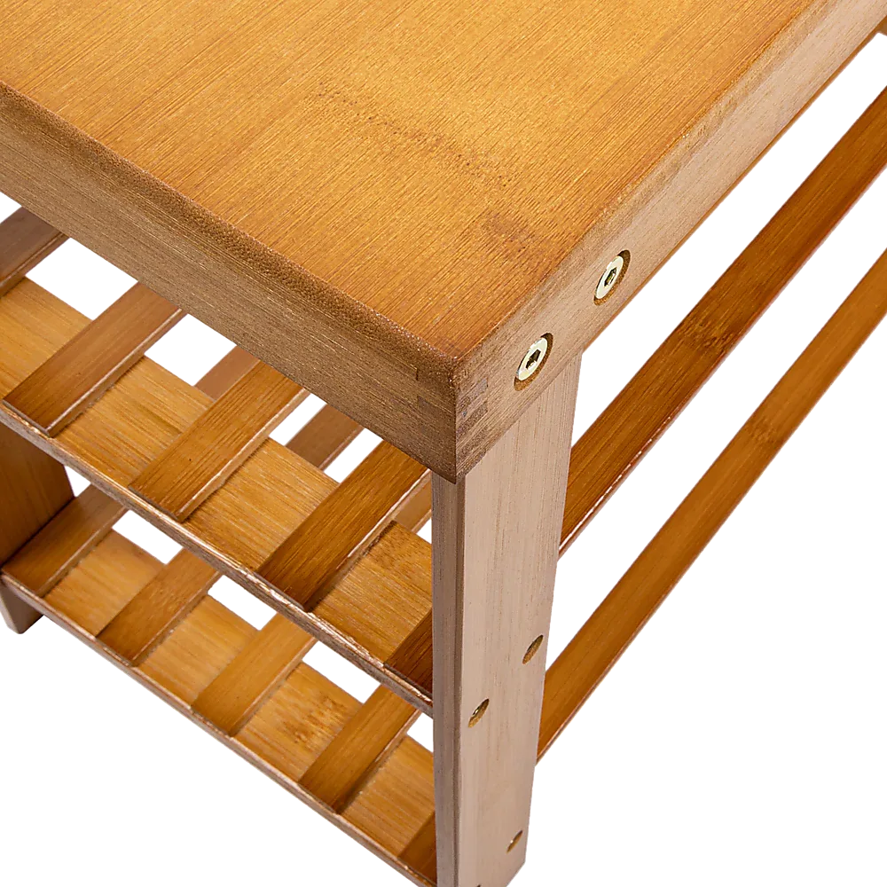 Bamboo Shoe Rack Wooden Bench Storage Organiser Cabinet Holder Stool - Mekamart Australia