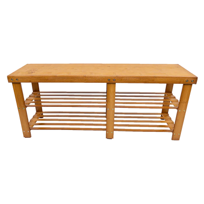 Bamboo Shoe Rack Wooden Bench Storage Organiser Cabinet Holder Stool - Mekamart Australia