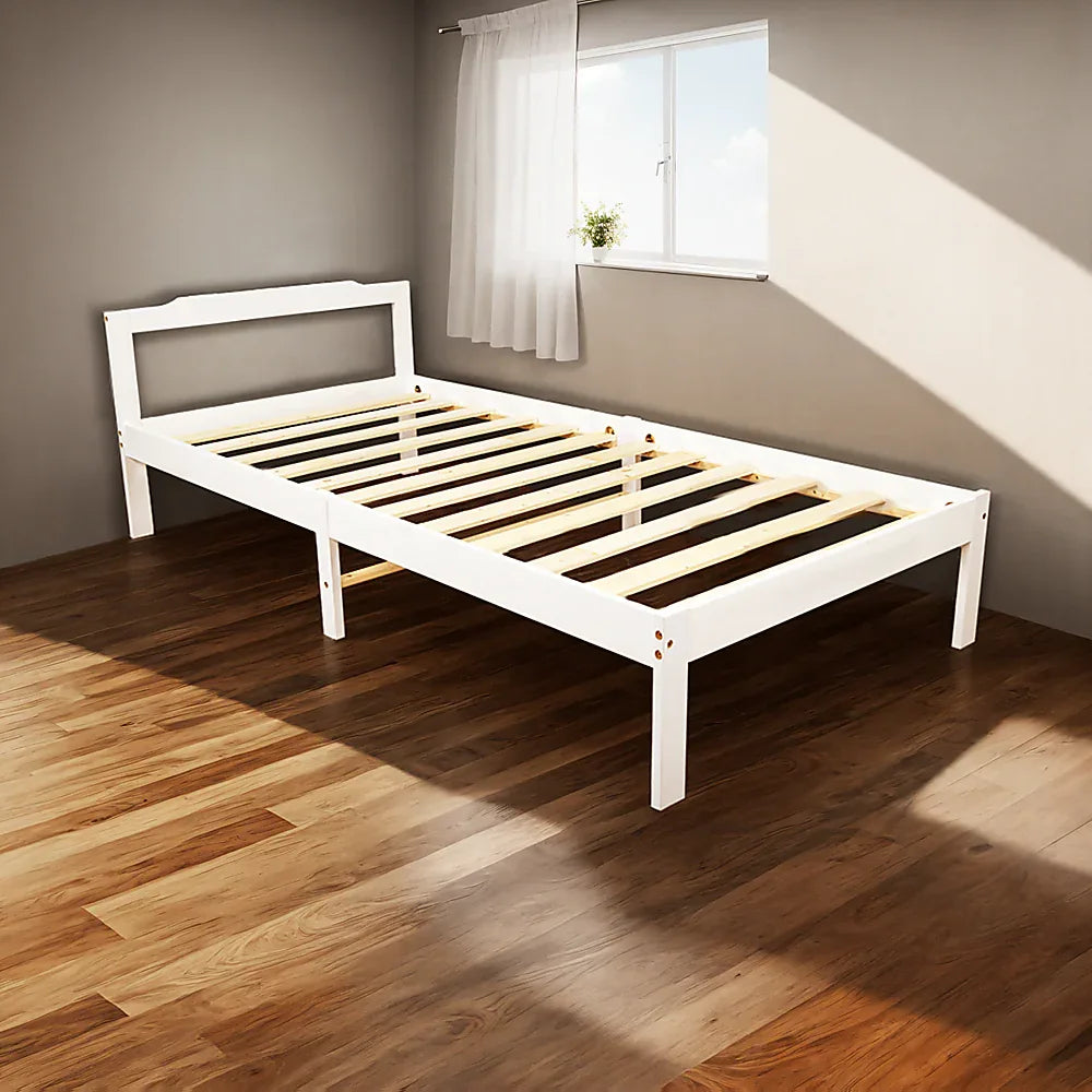 Natural Wooden Bed Frame Home Furniture - Mekamart Australia