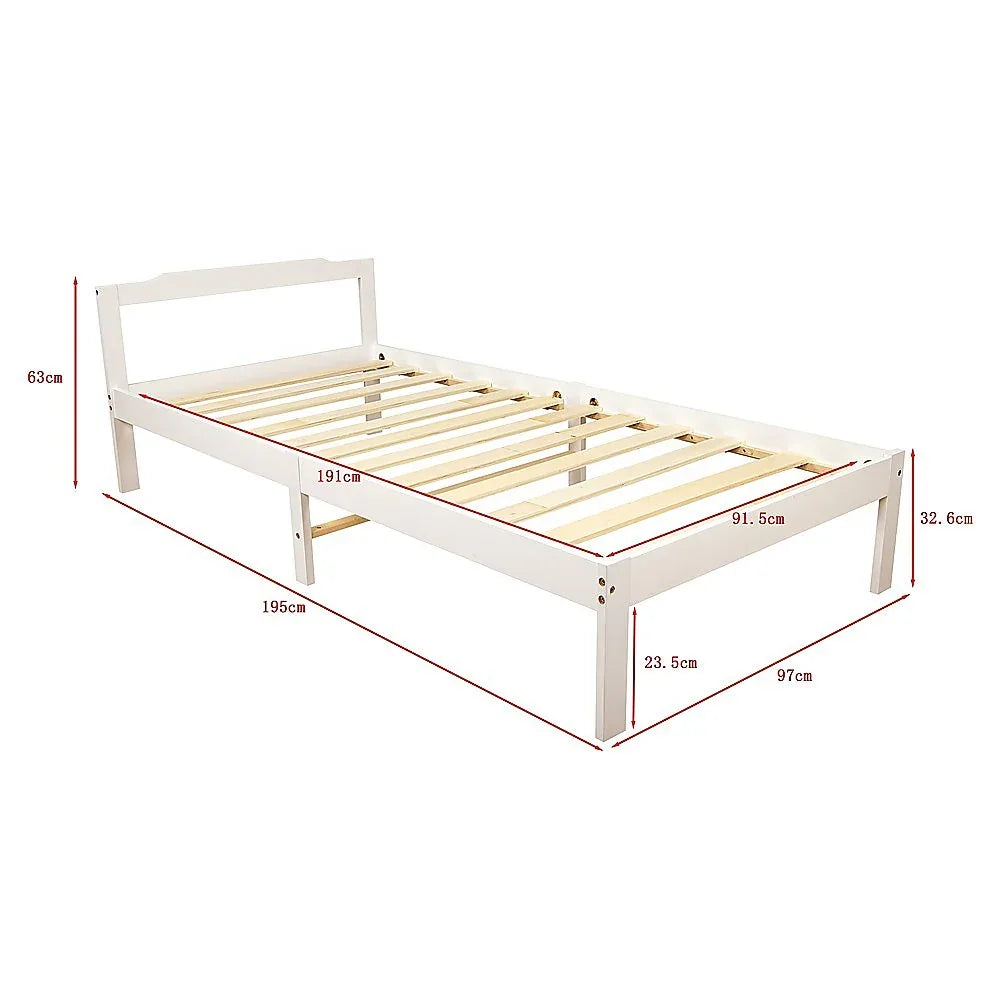 Natural Wooden Bed Frame Home Furniture - Mekamart Australia