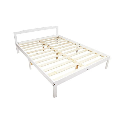 Double Wooden Bed Frame Home Furniture White - Mekamart Australia