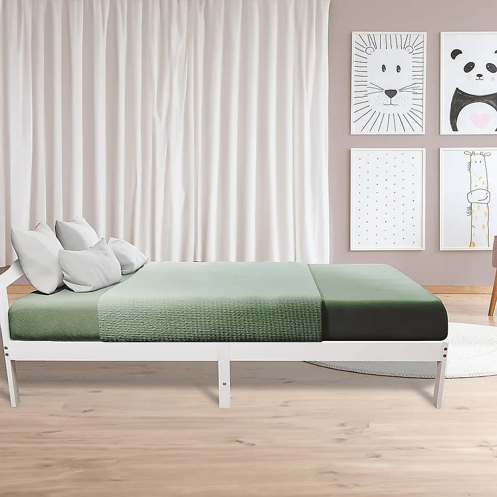 Double Wooden Bed Frame Home Furniture White - Mekamart Australia