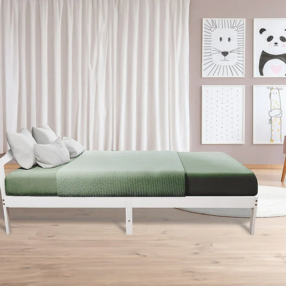 Double Wooden Bed Frame Home Furniture White - Mekamart Australia