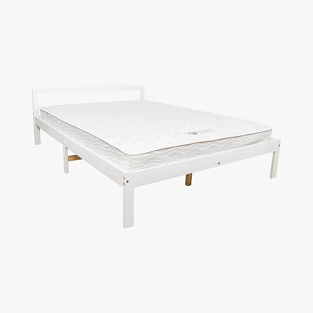 Double Wooden Bed Frame Home Furniture White - Mekamart Australia