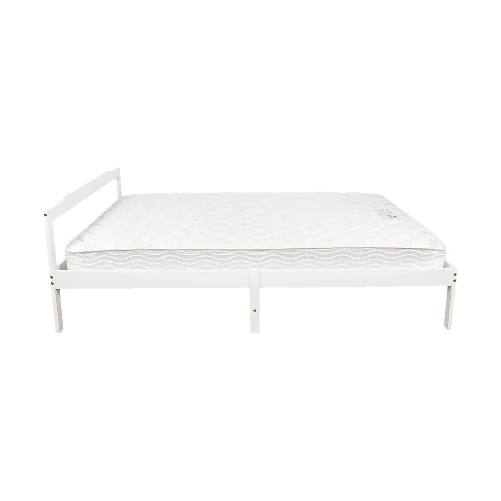 Double Wooden Bed Frame Home Furniture White - Mekamart Australia