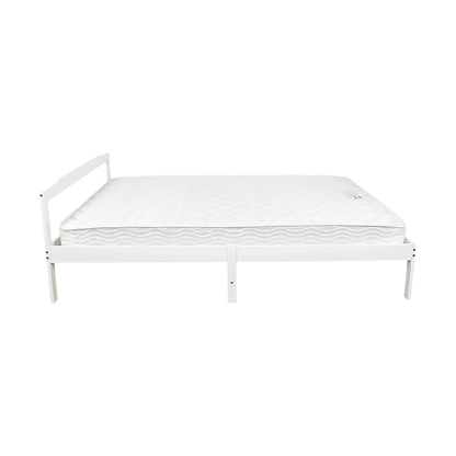 Double Wooden Bed Frame Home Furniture White - Mekamart Australia