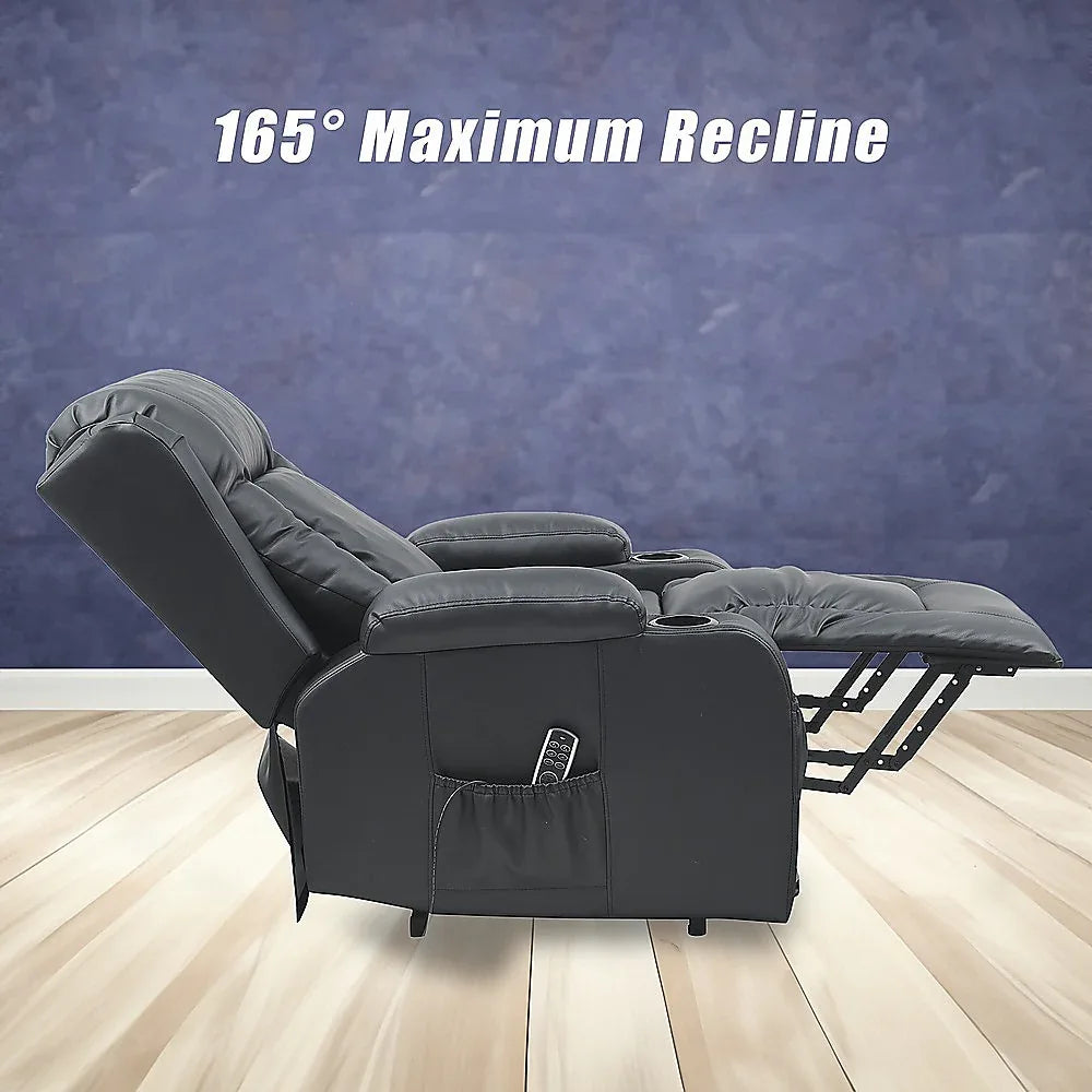 Lift Heated Leather Recliner Electric Massage Chair with USB port - Mekamart Australia