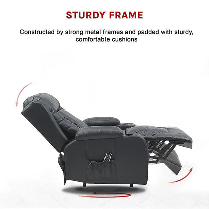 Lift Heated Leather Recliner Electric Massage Chair with USB port - Mekamart Australia