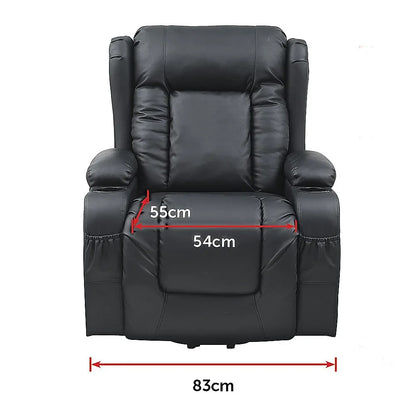 Lift Heated Leather Recliner Electric Massage Chair with USB port - Mekamart Australia