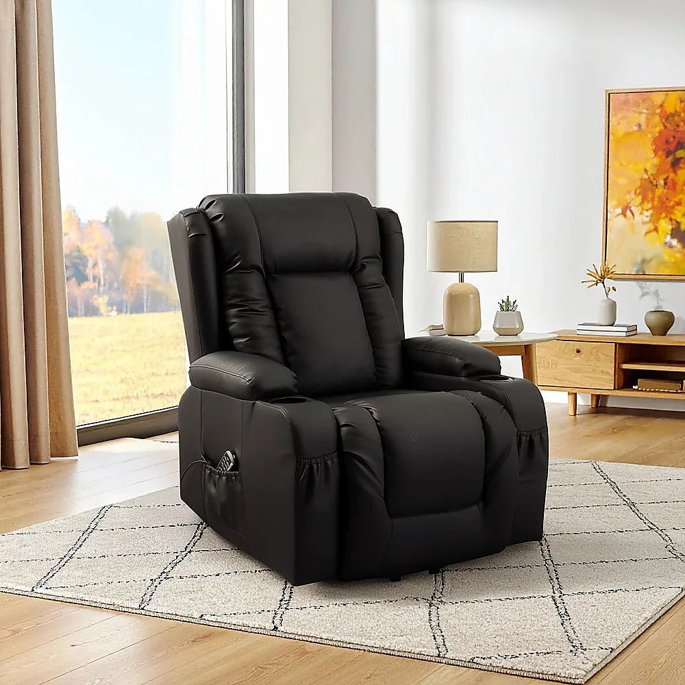 Lift Heated Leather Recliner Electric Massage Chair with USB port - Mekamart Australia