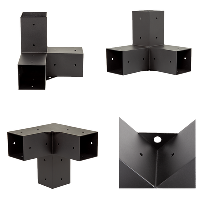 Roof Pergola Gazebo Shed Matte Black Steel Brackets DIY Kits