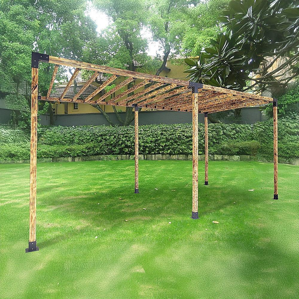 Roof Pergola Gazebo Shed Matte Black Steel Brackets DIY Kits - Mekamart Australia