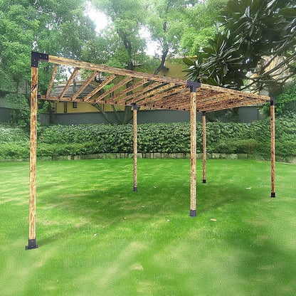 Roof Pergola Gazebo Shed Matte Black Steel Brackets DIY Kits - Mekamart Australia