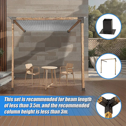 Roof Pergola Gazebo Shed Matte Black Steel Brackets DIY Kits - Mekamart Australia