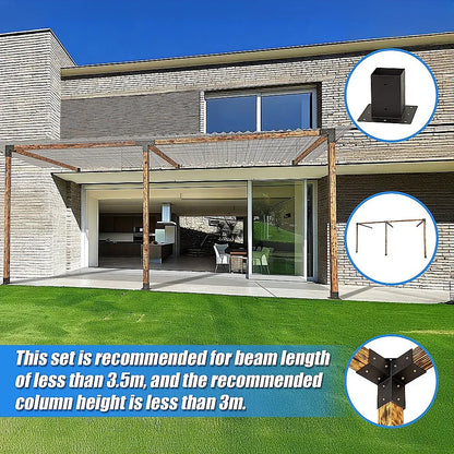 Roof Pergola Gazebo Shed Matte Black Steel Brackets DIY Kits - Mekamart Australia