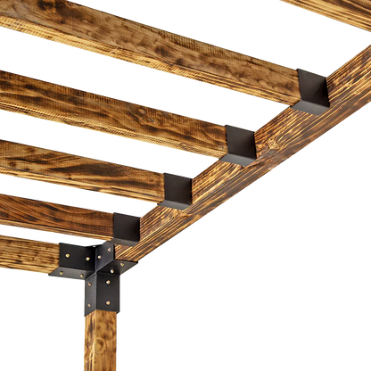 Roof Pergola Gazebo Shed Matte Black Steel Brackets DIY Kits - Mekamart Australia