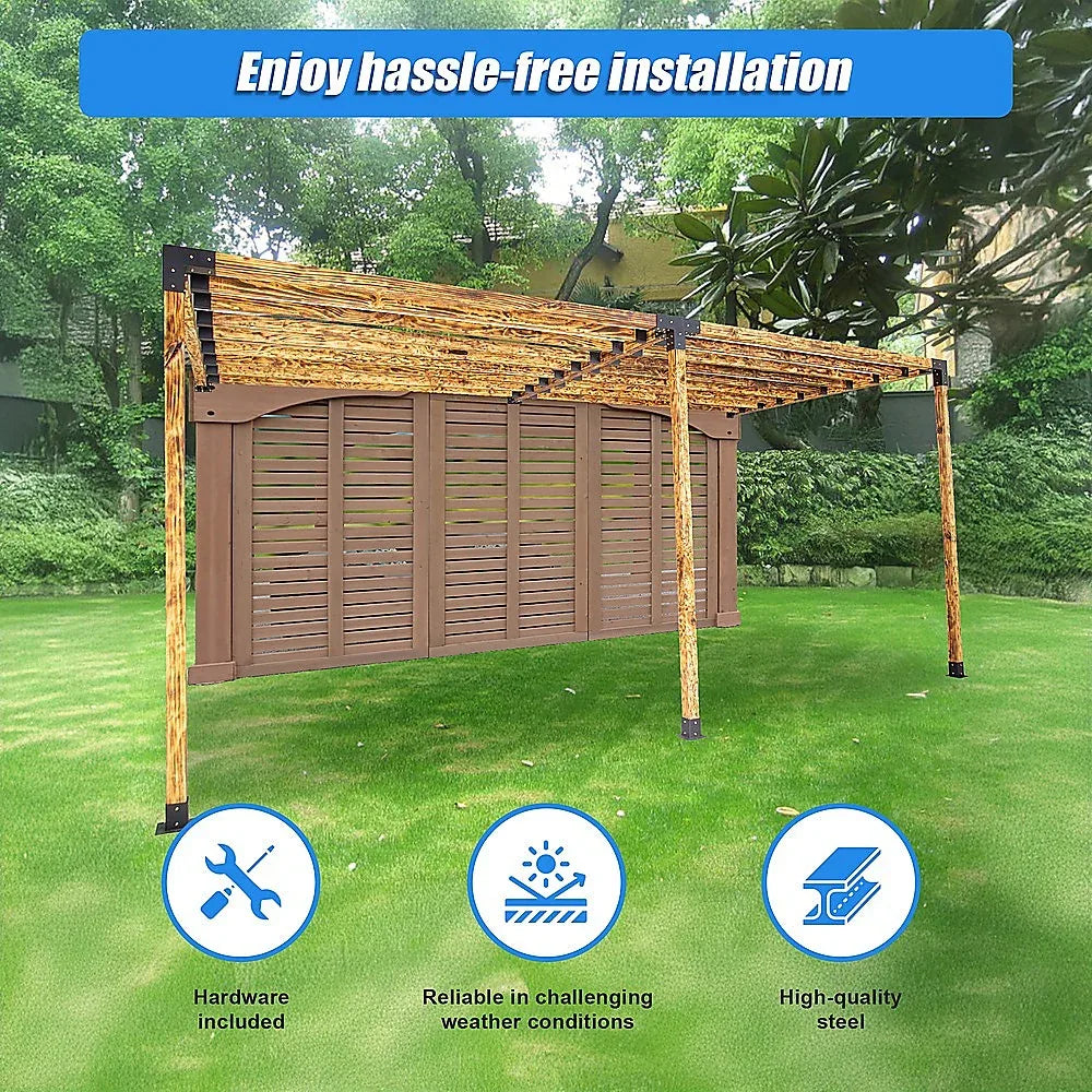 Roof Pergola Gazebo Shed Matte Black Steel Brackets DIY Kits - Mekamart Australia