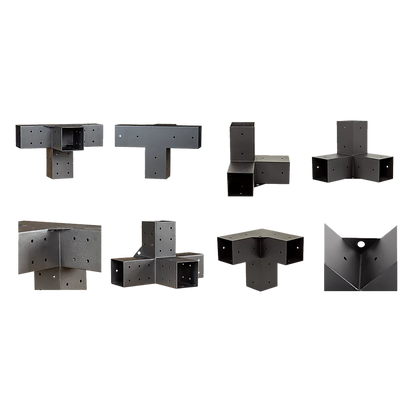 Roof Pergola Gazebo Shed Matte Black Steel Brackets DIY Kits - Mekamart Australia