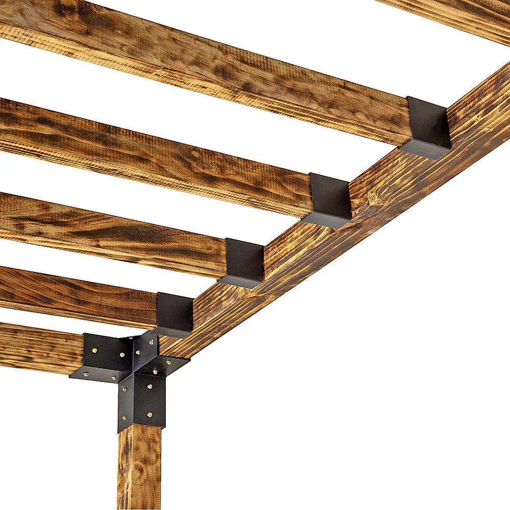 Roof Pergola Gazebo Shed Matte Black Steel Brackets DIY Kits - Mekamart Australia