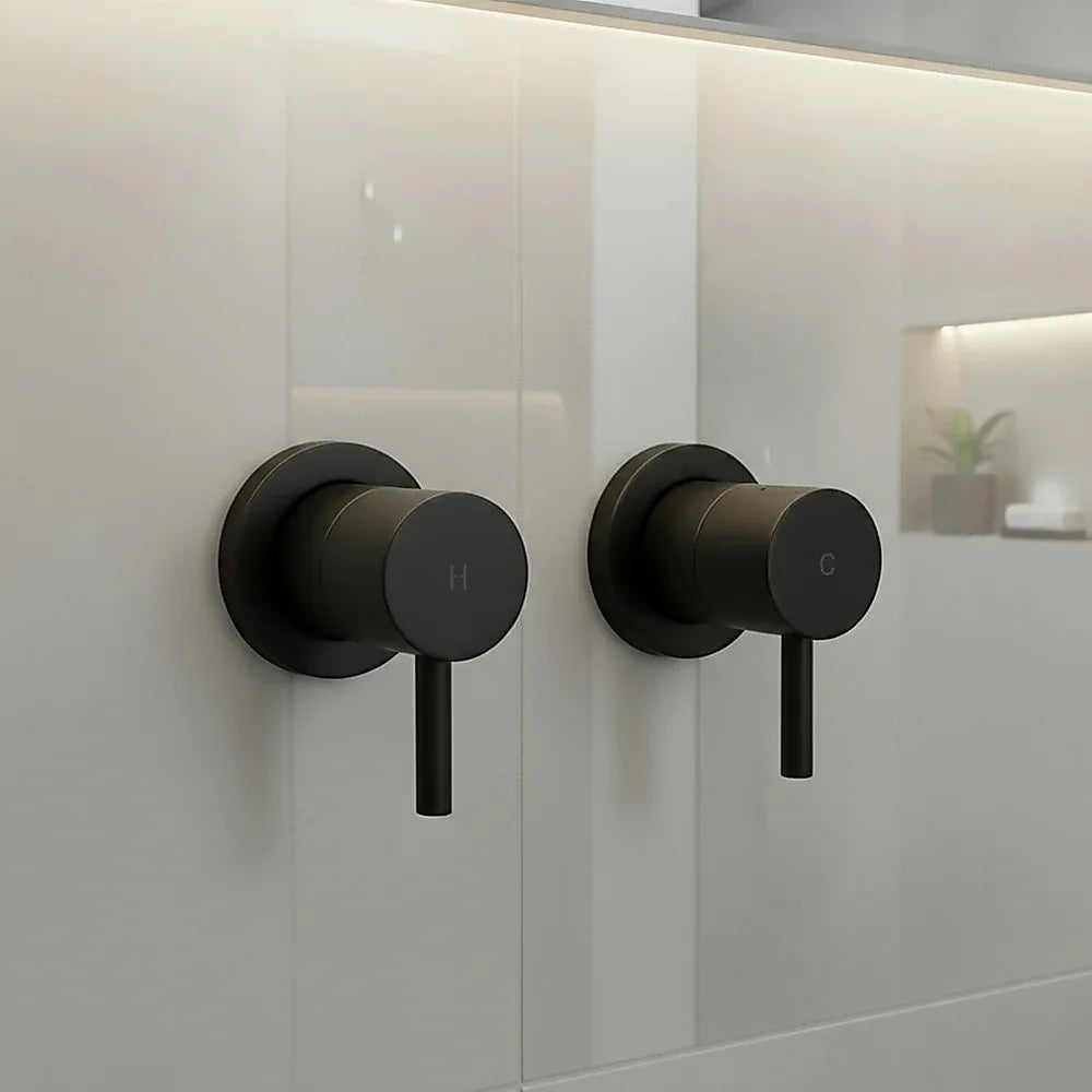 Bathroom Shower Bath Hot and Cold Mixer WATERMARK Certified in Black