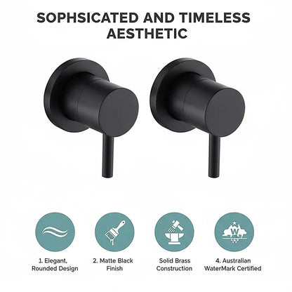 Bathroom Shower Bath Hot and Cold Mixer WATERMARK Certified in Black