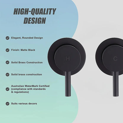 Bathroom Shower Bath Hot and Cold Mixer WATERMARK Certified in Black