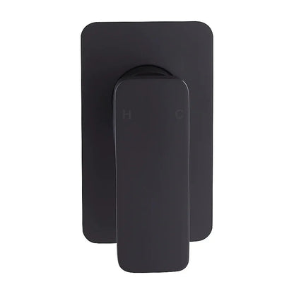 Single Square Shower Bath Mixer Tap Bathroom WATERMARK Approved in Black