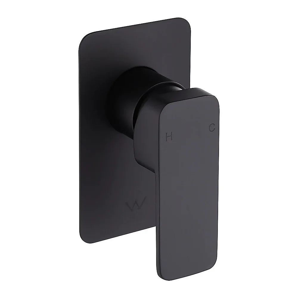 Single Square Shower Bath Mixer Tap Bathroom WATERMARK Approved in Black
