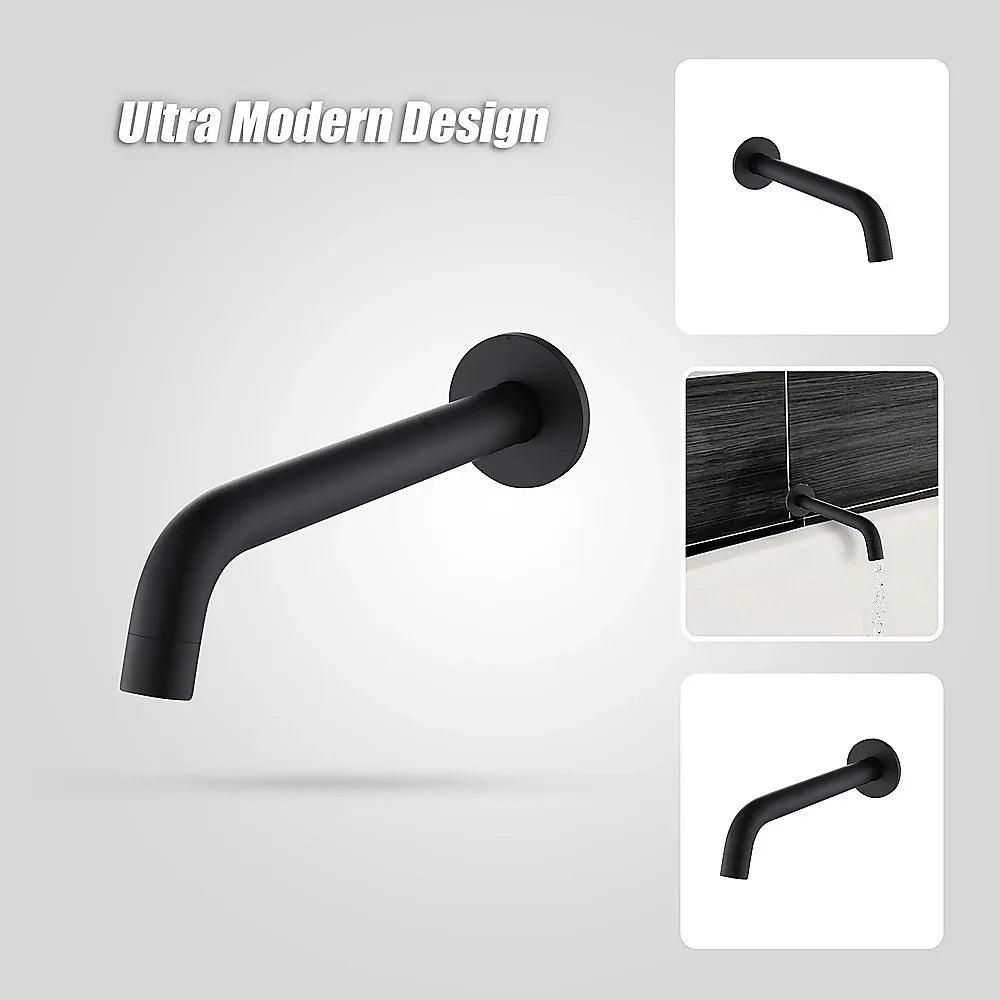 220mm Bath Spout in Matte Black Finish - Mekamart Australia