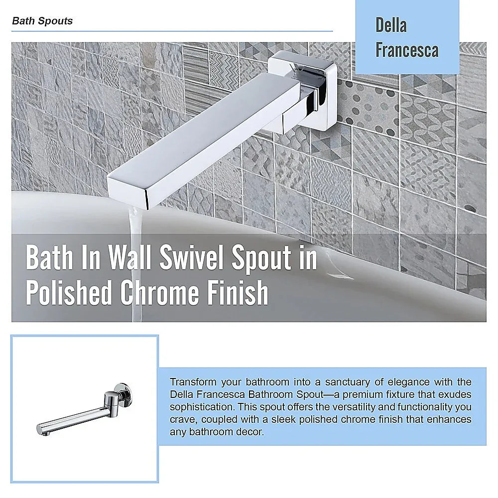 Bath In Wall Swivel Spout in Polished Chrome Finish - Mekamart Australia