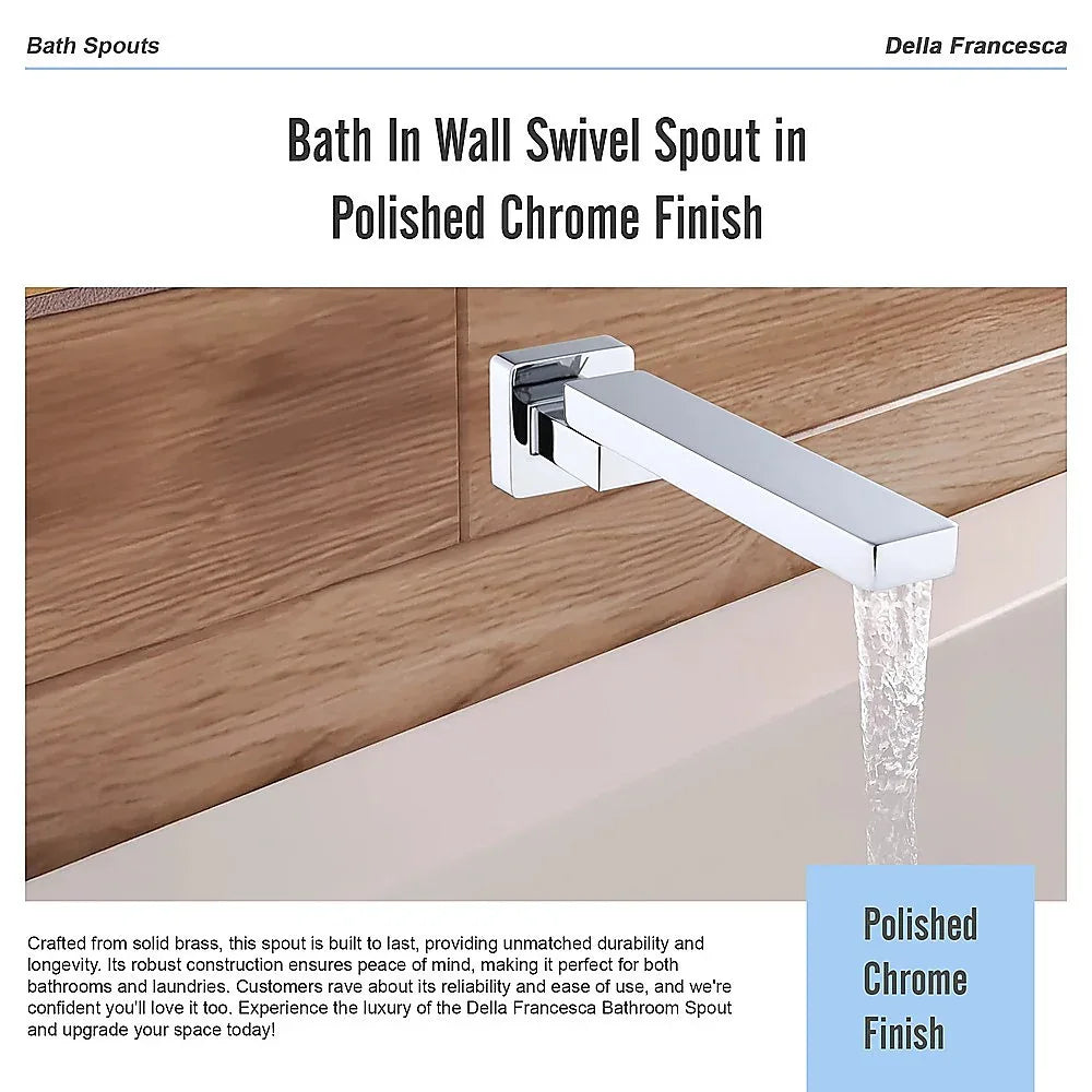 Bath In Wall Swivel Spout in Polished Chrome Finish - Mekamart Australia