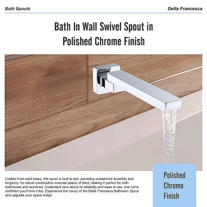 Bath In Wall Swivel Spout in Polished Chrome Finish - Mekamart Australia