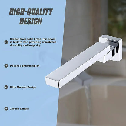 Bath In Wall Swivel Spout in Polished Chrome Finish - Mekamart Australia