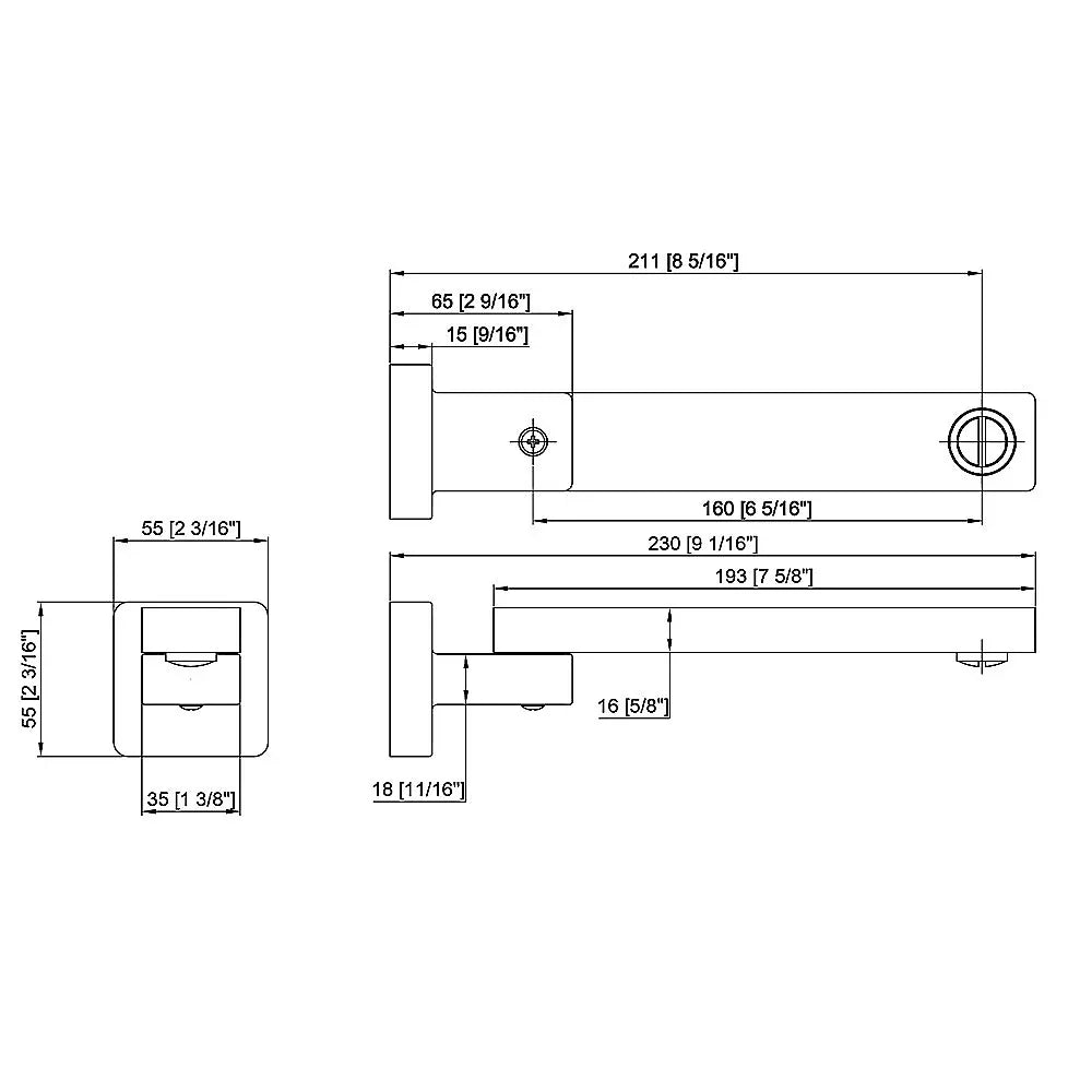 Bath In Wall Swivel Spout in Polished Chrome Finish - Mekamart Australia