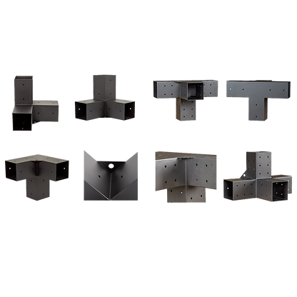 Roof Pergola Gazebo Shed Matte Black Steel Brackets and Coffee Screen DIY Kits