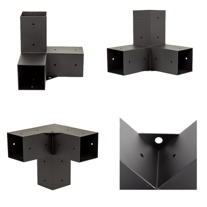 Roof Pergola Gazebo Shed Matte Black Steel Brackets and Black Screen DIY Kits