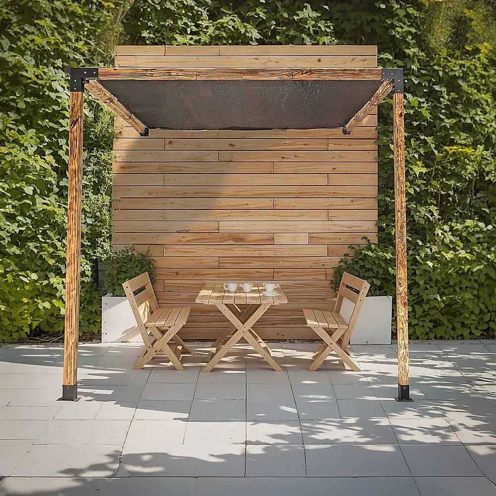 Roof Pergola Gazebo Shed Matte Black Steel Brackets and Black Screen DIY Kits - Mekamart Australia