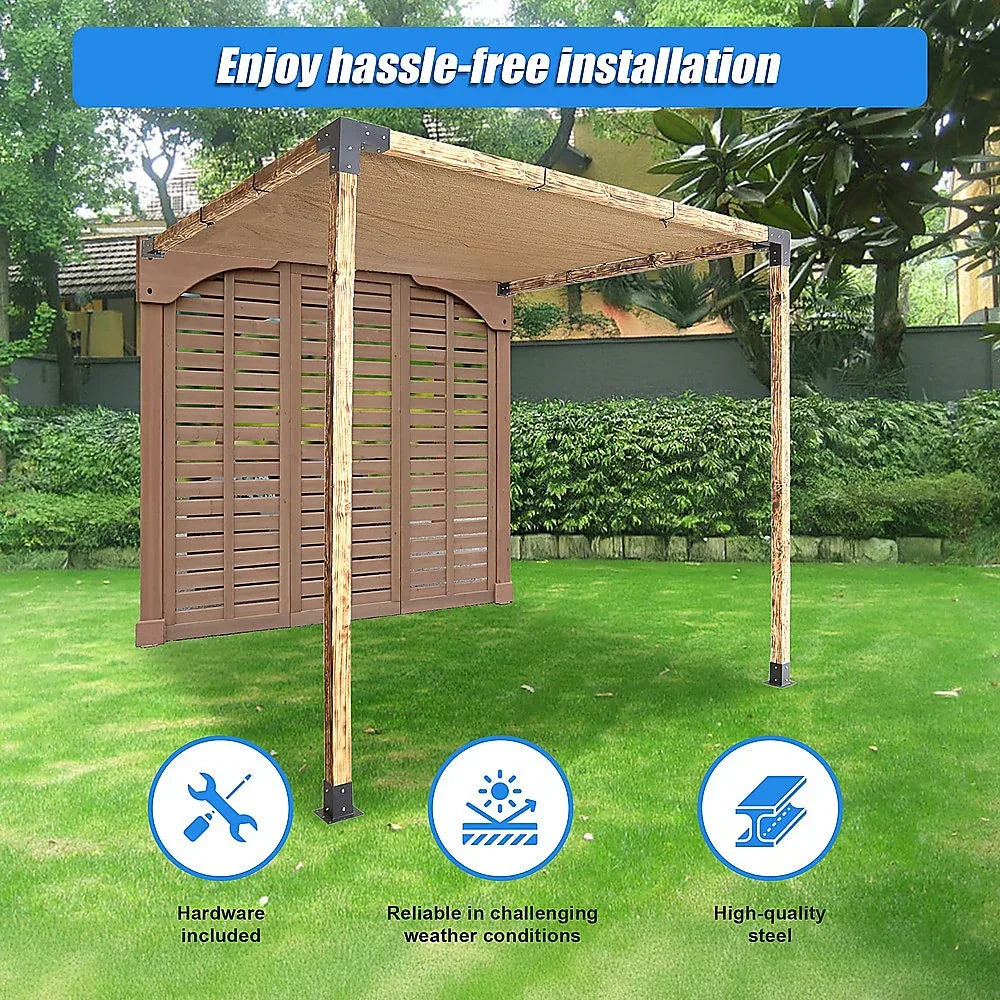 Roof Pergola Gazebo Shed Matte Black Steel Brackets and Coffee Screen DIY Kits - Mekamart Australia