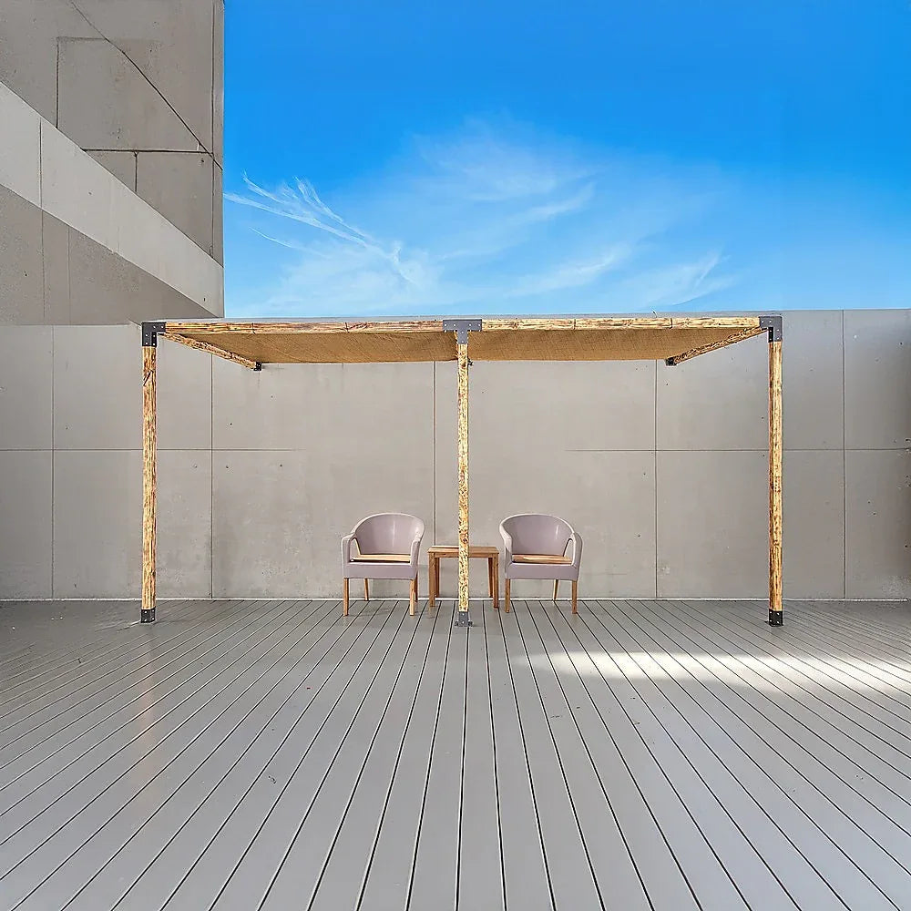 Roof Pergola Gazebo Shed Matte Black Steel Brackets and Coffee Screens DIY Kits - Mekamart Australia