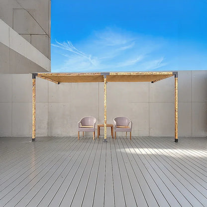 Roof Pergola Gazebo Shed Matte Black Steel Brackets and Coffee Screens DIY Kits - Mekamart Australia