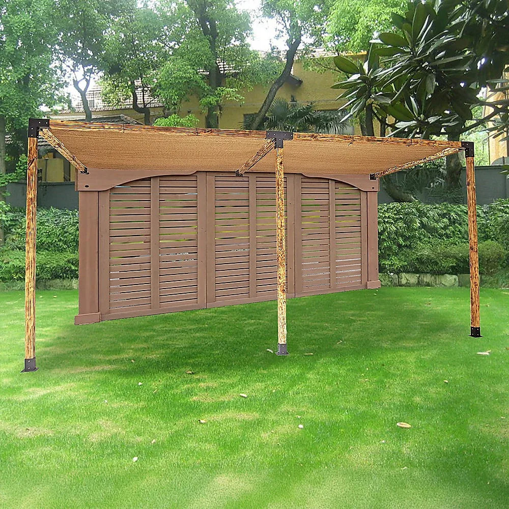 Roof Pergola Gazebo Shed Matte Black Steel Brackets and Coffee Screens DIY Kits - Mekamart Australia