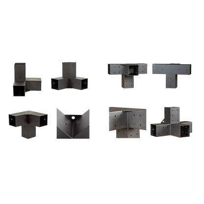 Roof Pergola Gazebo Shed Matte Black Steel Brackets and Coffee Screens DIY Kits - Mekamart Australia