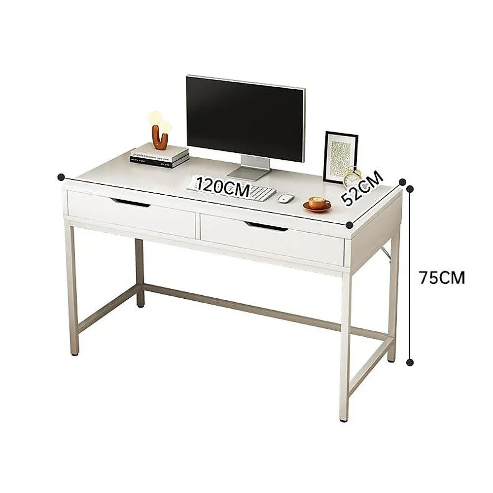 White Computer Desk – Modern PC Laptop Table for Gaming, Home Office, or Study Space Furniture - Mekamart Australia