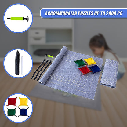 Puzzles Rollers 2 Sets Table Jigsaw Puzzles Felt Mat Board Inflator Puzzle Blanket