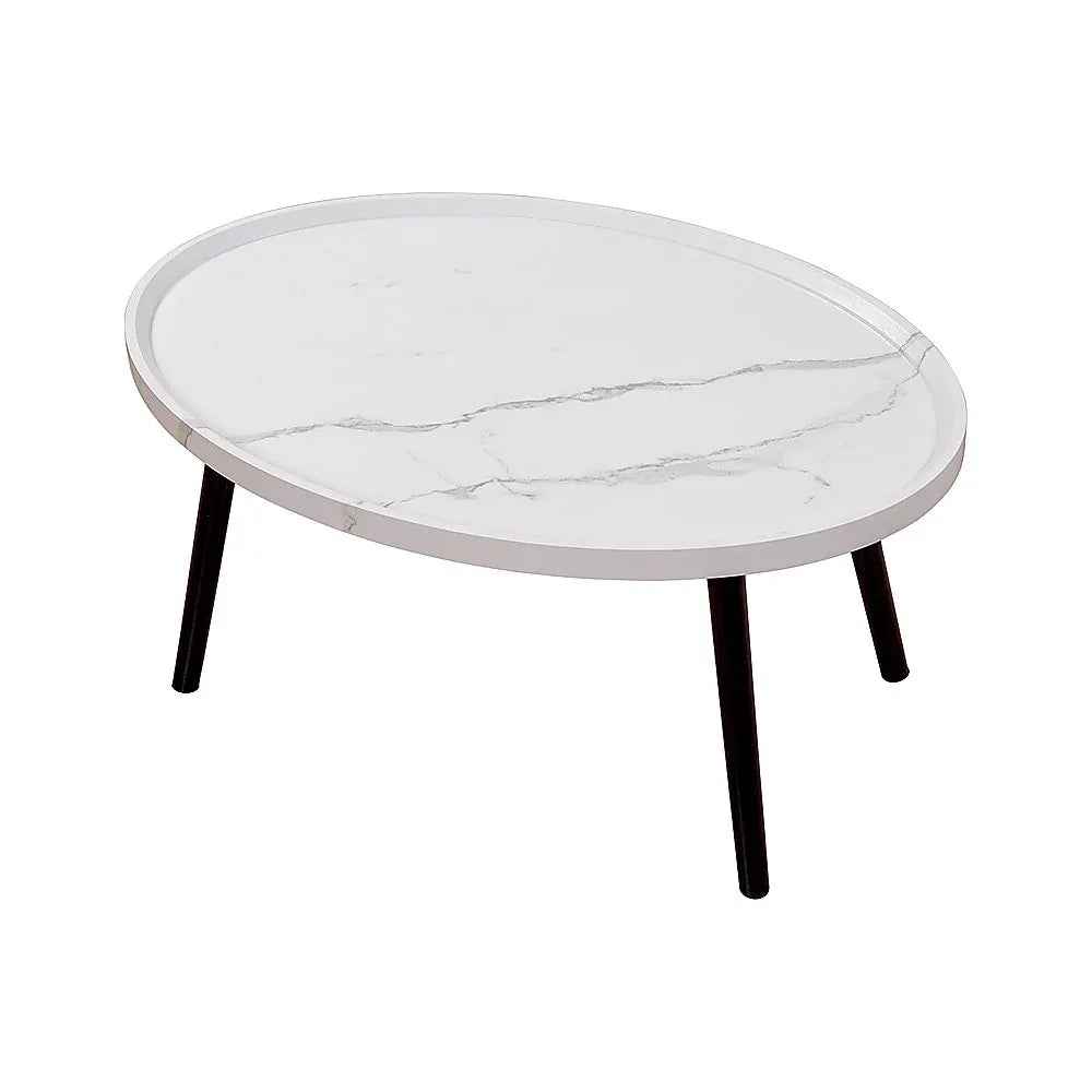 Oval Coffee Table Mid Century Modern Minimalist Display - Mekamart Australia