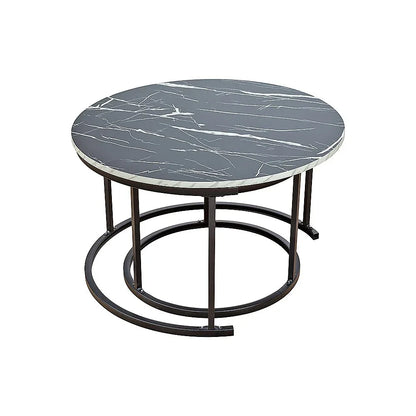 Coffee Table Round Marble Design Nesting Side Furniture - Mekamart Australia