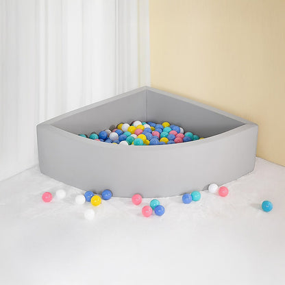 Corner Ball Pit Playpen Enclosure – Safe Grey Play Area for Babies and Toddlers, Indoor or Outdoor
